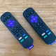 Roku’s newest Voice Remote Pro (left) next to a previous generation of Roku remote.